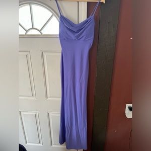 Purple silky prom dress